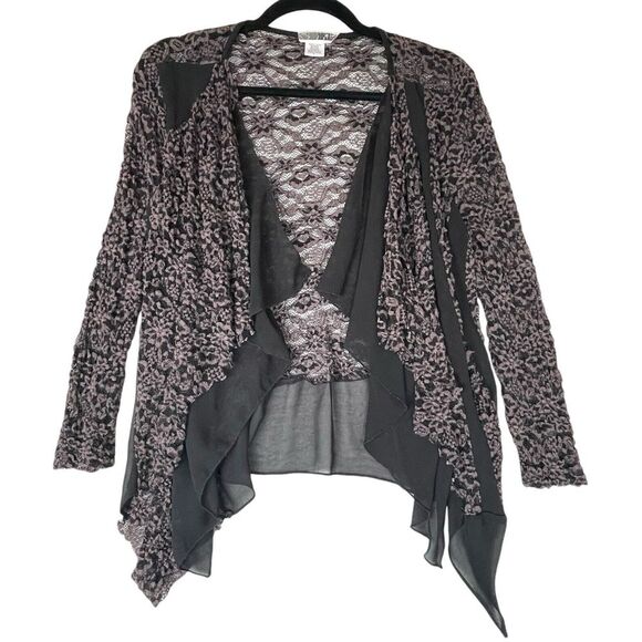BKE Cardigan‎ Womens Size Small Black Lace Mesh Whimsigoth Witchy Goth Grunge - Picture 1 of 7